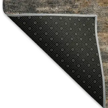 3' X 5' Granite Gray Brown And Gray Abstract Washable Indoor Outdoor Area Rug