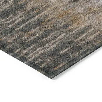 3' X 5' Granite Gray Brown And Gray Abstract Washable Indoor Outdoor Area Rug