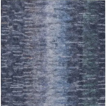 10' X 14' Navy Blue And Ivory Abstract Washable Indoor Outdoor Area Rug