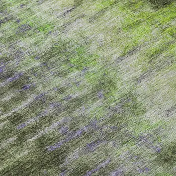 8' X 10' Olive Green Brown And Purple Abstract Washable Indoor Outdoor Area Rug
