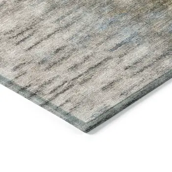 8' Brown Taupe And Ivory Round Abstract Washable Indoor Outdoor Area Rug