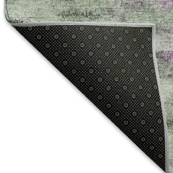 9' X 12' Green Gray And Ivory Abstract Washable Indoor Outdoor Area Rug