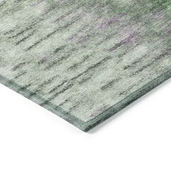 9' X 12' Green Gray And Ivory Abstract Washable Indoor Outdoor Area Rug