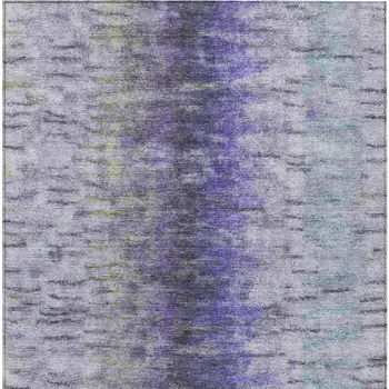 5' X 8' Purple Ivory And Gray Abstract Washable Indoor Outdoor Area Rug