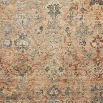 3' X 5' Copper And Gray Medallion Washable Indoor Outdoor Area Rug