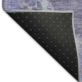5' X 8' Purple And Blue Medallion Washable Indoor Outdoor Area Rug