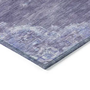 5' X 8' Purple And Blue Medallion Washable Indoor Outdoor Area Rug