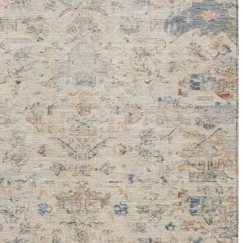 10' X 14' Beige And Gray Medallion Washable Indoor Outdoor Area Rug