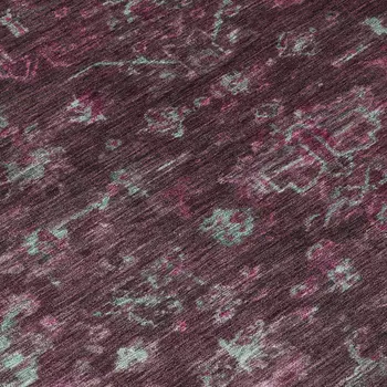8' X 10' Burgundy And Gray Medallion Washable Indoor Outdoor Area Rug