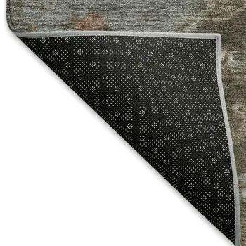 3' X 5' Chocolate And Gray Medallion Washable Indoor Outdoor Area Rug