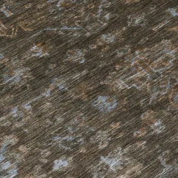 3' X 5' Chocolate And Gray Medallion Washable Indoor Outdoor Area Rug
