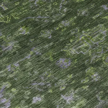9' X 12' Olive Green And Gray Medallion Washable Indoor Outdoor Area Rug
