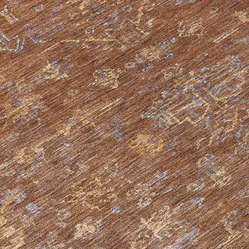 10' X 14' Chili Red And Copper Medallion Washable Indoor Outdoor Area Rug