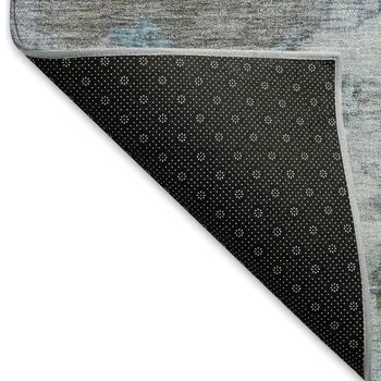 10' X 14' Sky Blue And Ivory Medallion Washable Indoor Outdoor Area Rug
