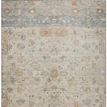 3' X 5' Beige And Gray Tribal Washable Indoor Outdoor Area Rug