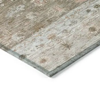 10' X 14' Brown And Gray Tribal Washable Indoor Outdoor Area Rug