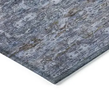 8' X 10' Blue And Brown Ikat Washable Indoor Outdoor Area Rug