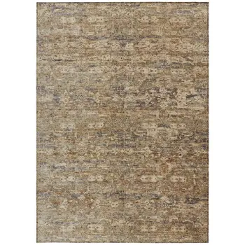 8' X 10' Brown And Beige Ikat Washable Indoor Outdoor Area Rug