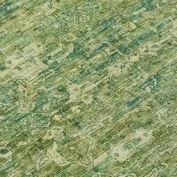 3' X 5' Olive Green And Sage Ikat Washable Indoor Outdoor Area Rug