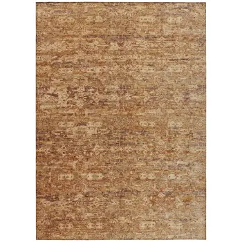 3' X 5' Chili Red And Brown Ikat Washable Indoor Outdoor Area Rug