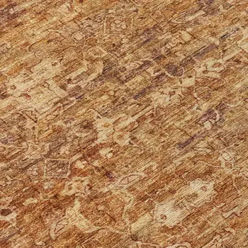 3' X 5' Chili Red And Brown Ikat Washable Indoor Outdoor Area Rug