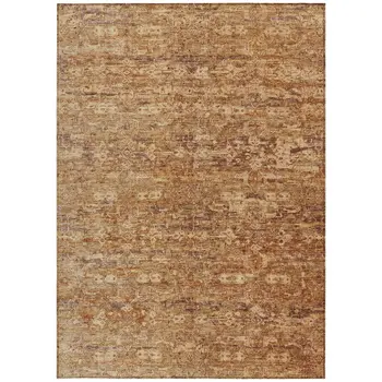 8' X 10' Chili Red And Brown Ikat Washable Indoor Outdoor Area Rug