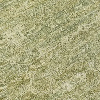 3' X 5' Sage And Ivory Ikat Washable Indoor Outdoor Area Rug