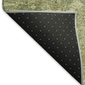 8' X 10' Sage And Ivory Ikat Washable Indoor Outdoor Area Rug