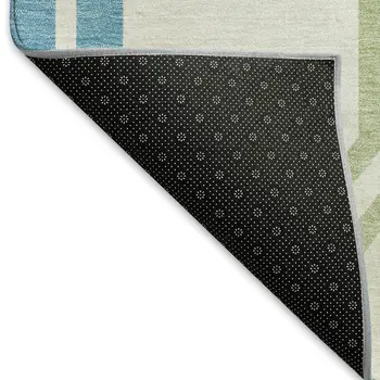 10' X 14' Pearl Blue And Purple Geometric Washable Indoor Outdoor Area Rug