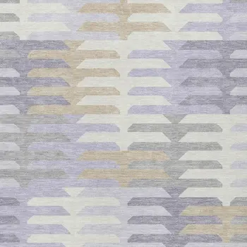 3' X 5' Lavender Silver And Gray Geometric Washable Indoor Outdoor Area Rug