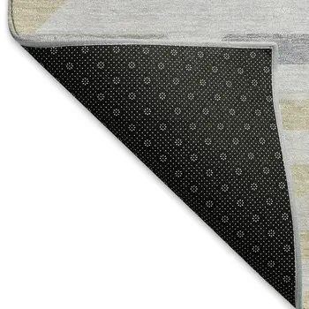 9' X 12' Lavender Silver And Gray Geometric Washable Indoor Outdoor Area Rug