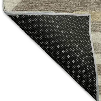 5' X 8' Taupe Gray And Ivory Geometric Washable Indoor Outdoor Area Rug