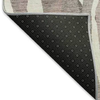 10' X 14' Blush And Ivory Striped Washable Indoor Outdoor Area Rug