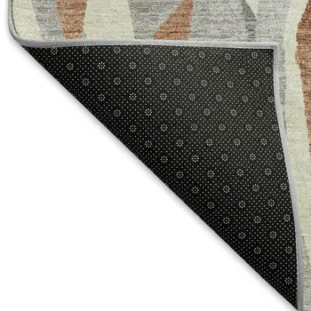 3' X 5' Chili Red Granite Gray And Ivory Striped Washable Indoor Outdoor Area Rug