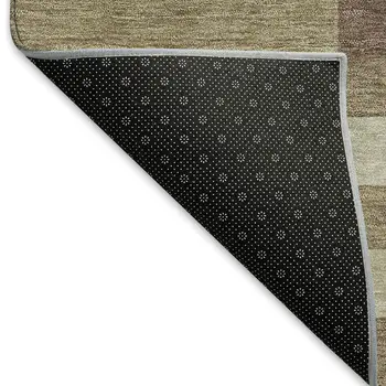 8' X 10' Brown Beige And Ivory Geometric Washable Indoor Outdoor Area Rug