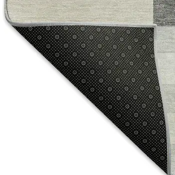 10' X 14' Gray And Ivory Geometric Washable Indoor Outdoor Area Rug