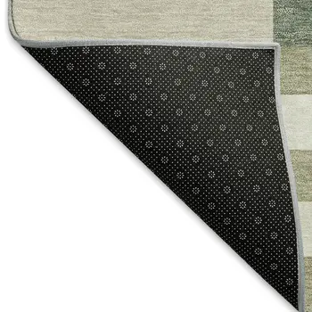 9' X 12' Sage Ivory And Taupe Geometric Washable Indoor Outdoor Area Rug