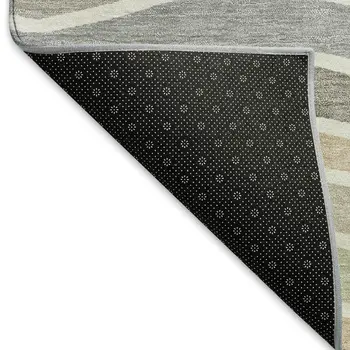 8' X 10' Taupe Ivory And Wheat Striped Washable Indoor Outdoor Area Rug