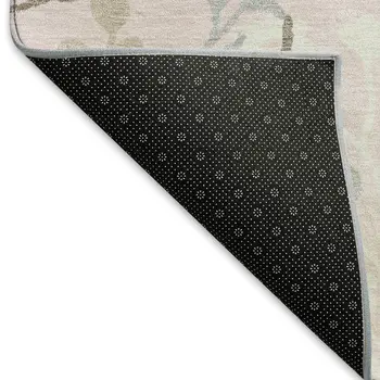 9' X 12' Pink Ivory And Gray Floral Washable Indoor Outdoor Area Rug