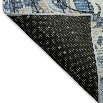10' X 14' Blue Ivory And Beige Paisley Washable Indoor Outdoor Area Rug