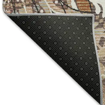 8' X 10' Copper Ivory And Khaki Paisley Washable Indoor Outdoor Area Rug