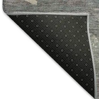 10' X 14' Taupe Coral And Sage Botanical Leaves Washable Indoor Outdoor Area Rug