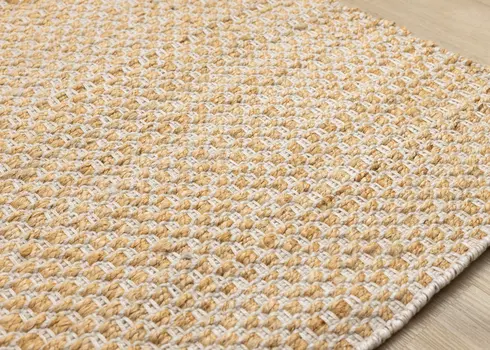 8' X 11' Beige And Cream Jute Hand Woven Area Rug
