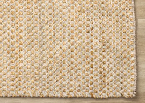 8' X 11' Beige And Cream Jute Hand Woven Area Rug