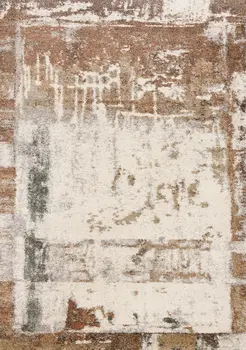 5' X 8' White And Green Area Rug