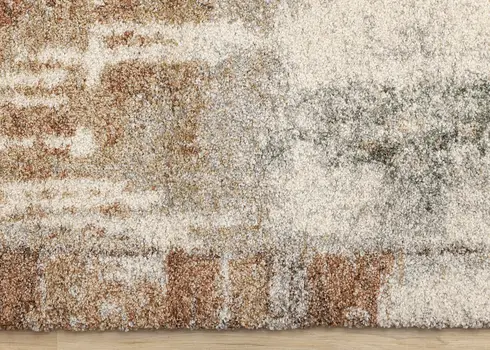 5' X 8' White And Green Area Rug
