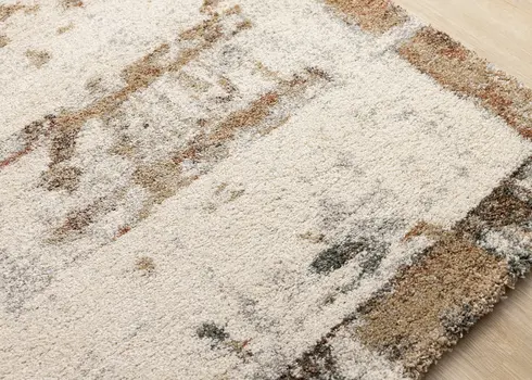 8' X 11' White And Green Area Rug
