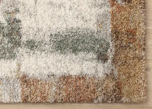 8' X 11' White And Green Area Rug