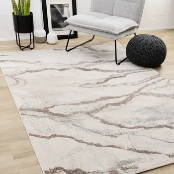 8' X 11' White Area Rug
