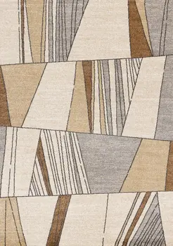 5' X 8' White And Black Geometric Area Rug